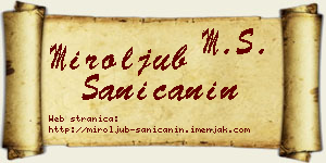 Miroljub Saničanin vizit kartica
